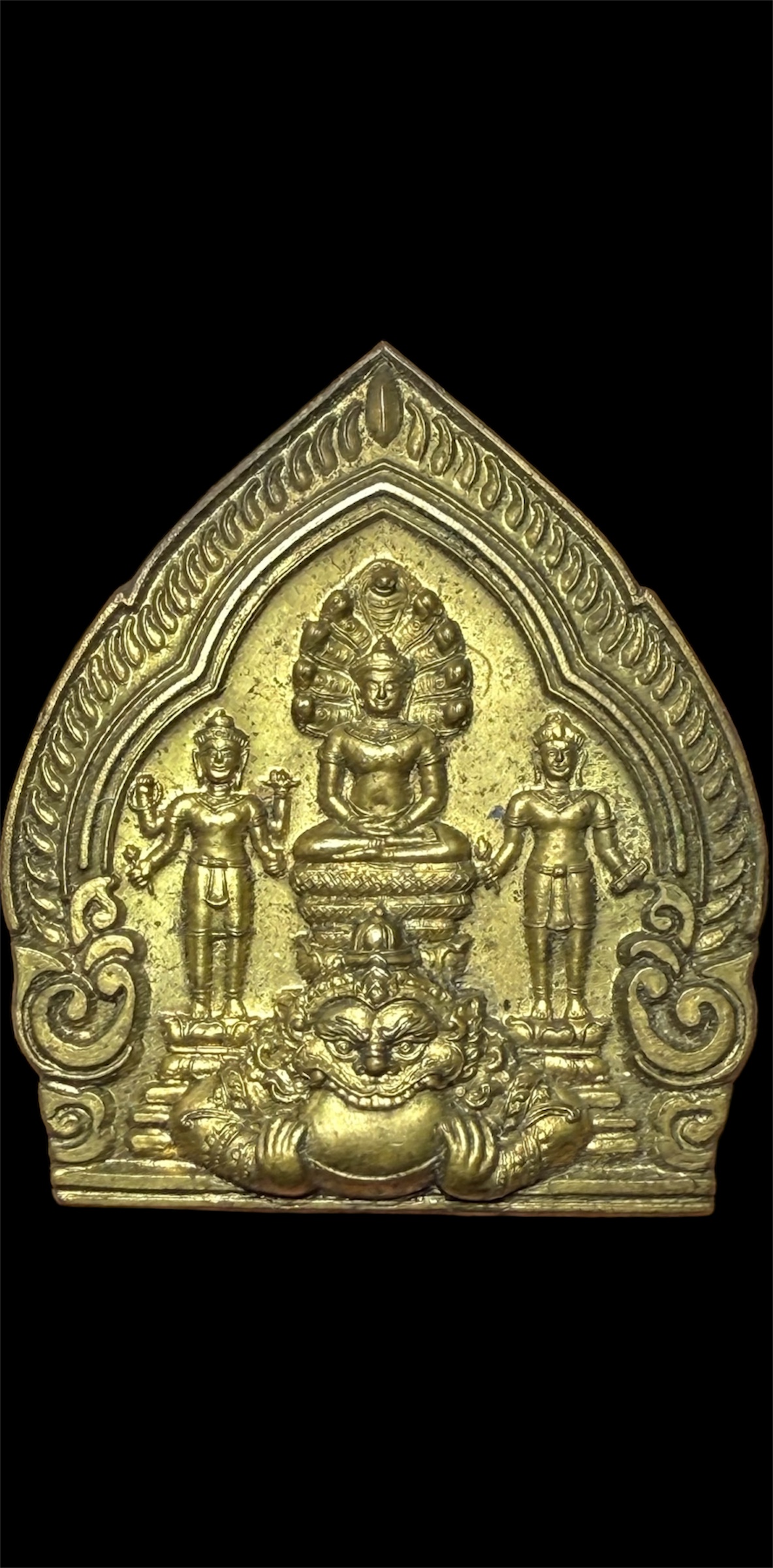 เหรียญพระรัตนตรัยมหายาน "พระนาคปรกสุริยัน-จันทรา" เจ้าคุณธงชัย วัดไตรมิตร กรุงเทพฯ พิมพ์ใหญ่ ปี 2549