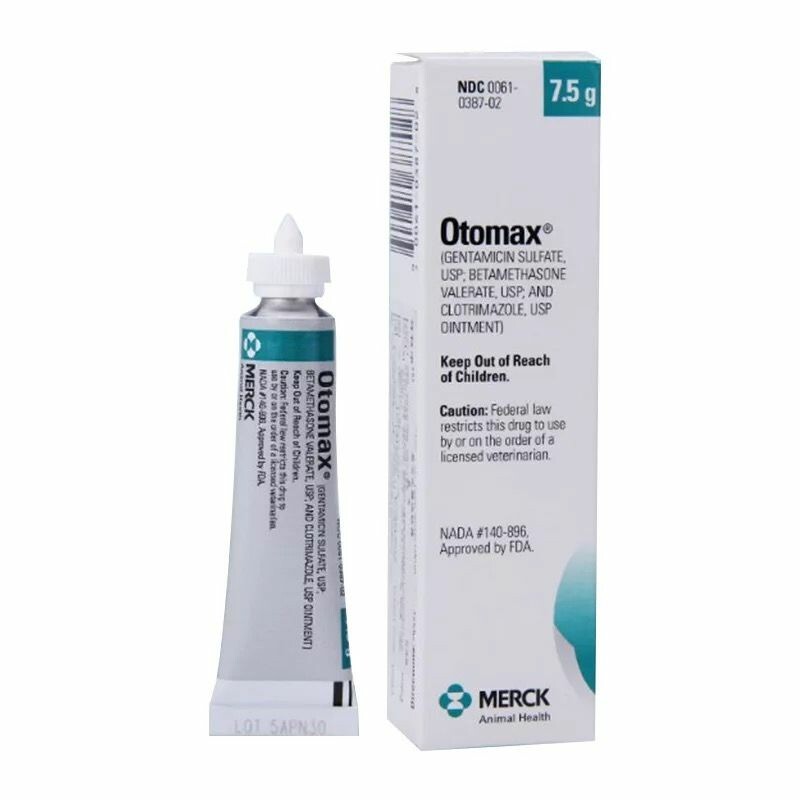 Otomax ointment 7.5 g โอโตแม็กซ์ ขี้ผึ้งหยอดหูรักษาช่องหูอักเสบจากเชื้อแบคทีเรีย ยีสต์ เชื้อรา 7.5 กรัม