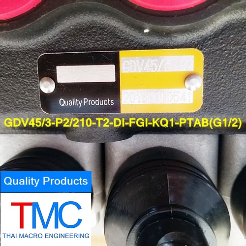 ไฮโดรลิกคอนโทรน3แกน4หุนมีcarry over(45-55L)(4,500Psi/310Bar)Quality Products GDV45/3-P2/210-T2-DI-FGI-KQ1-PTAB(G1/2)