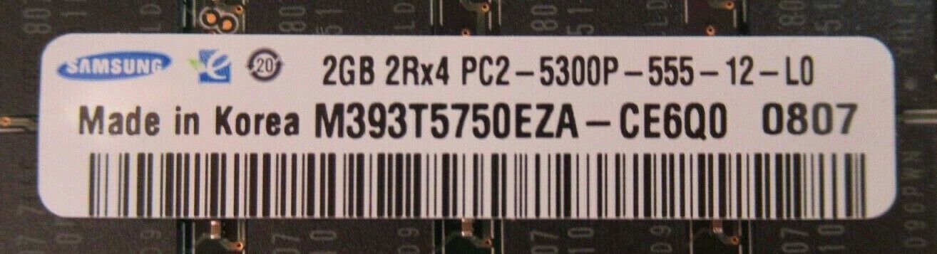 HP 2GB PC2-5300 DDR ECC CL5 240P RAM / 2GB 2Rx4 PC2-5300P / M393T5750EZA-CE6Q0 / 405476-051 (Used) // สินค้ารับประกัน โดย บริษัท อะไหล่เซิร์ฟเวอร์ จำกัด
