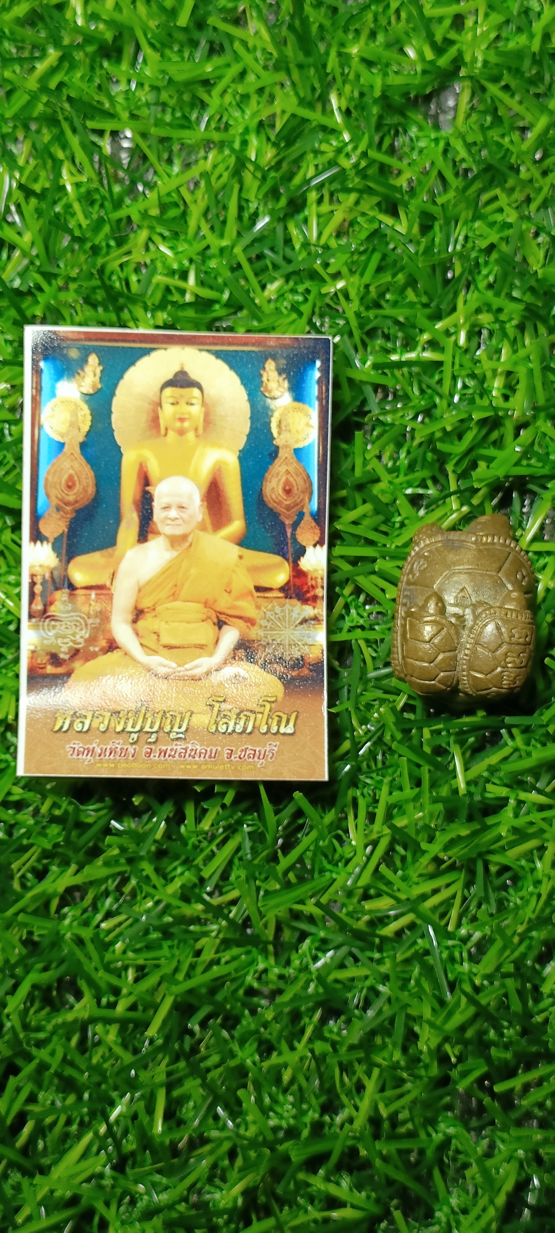 พญาเต่าเจ้าทรัพย์ หลวงปู่บุญ โสภโณ วัดทุ่งเหียง ปลุกเสกไตรมาส 2556 เนื้อโลหะ