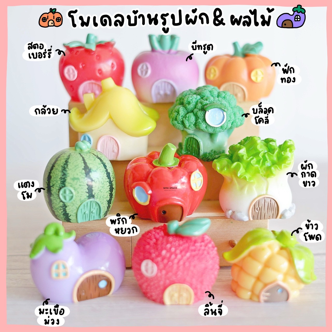โมเดลบ้านรูปผัก บ้านผลไม้ หลากสี (ครบชุด 11 แบบ) MS5959 ตุ๊กตาจิ๋ว โมเดลจิ๋ว ฟิกเกอร์ ตุ๊กตาแต่งสวน งานDIY