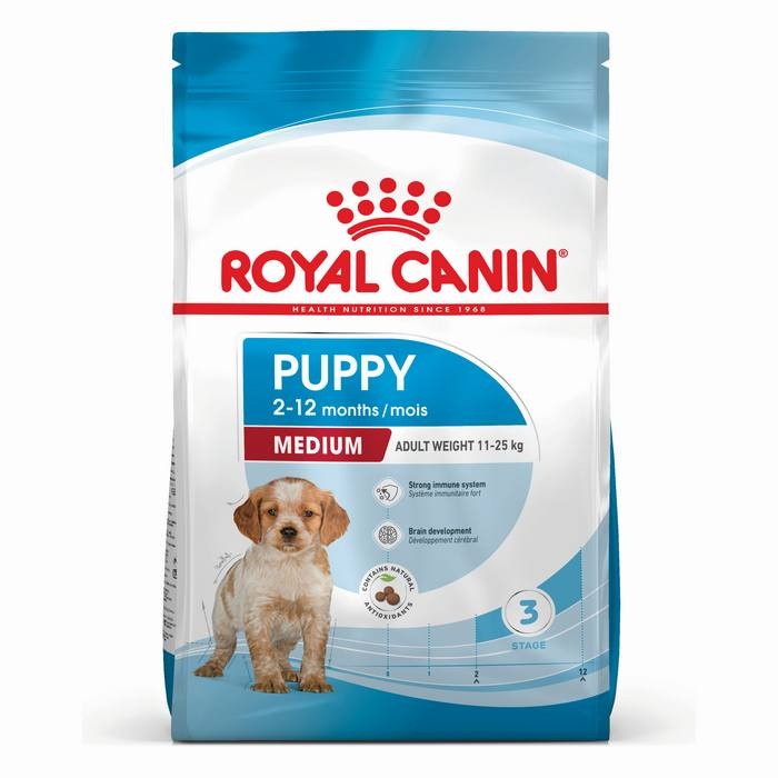 Royal canin Medium Puppy 1 kg อาหารเม็ด สำหรับลูกสุนัข พันธุ์กลาง อายุ 2 - 12 เดือน ขนาด 1 กก.
