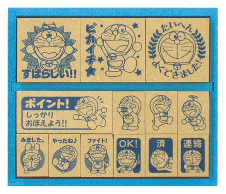 ชุดรวมตัวปั๊มโดราเอมอนฐานไม้ 13 แบบ SDH-034 (Doraemon Stamp Set)