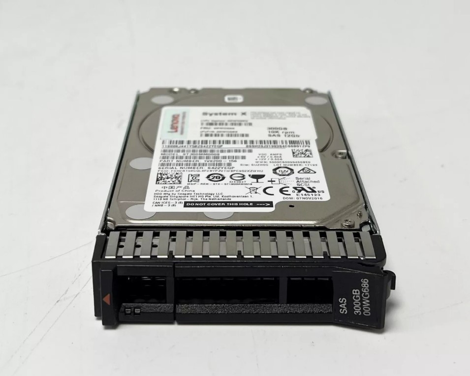 Lenovo 300GB 10K 12G SAS 2.5" SFF HDD Hard Drive // 00WG686 (Used) // สินค้ารับประกัน โดย บริษัท อะไหล่เซิร์ฟเวอร์ จำกัด