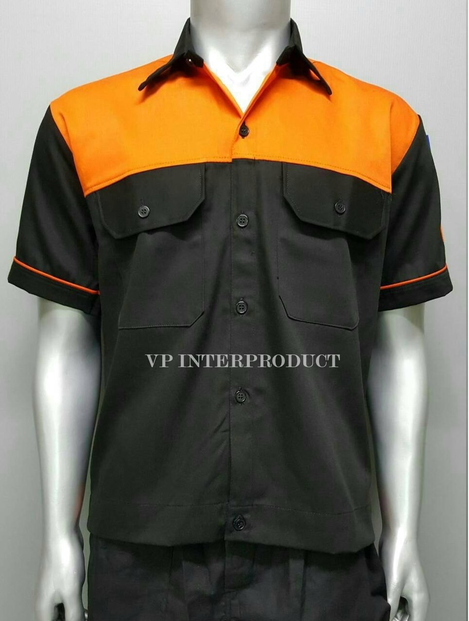 เสื้อช่าง 2 สี เเขนสั้น ผ้าคอมทวิว ไซร์ M-XXL มีสต็อก สินค้าจากโรงงานมาเอง