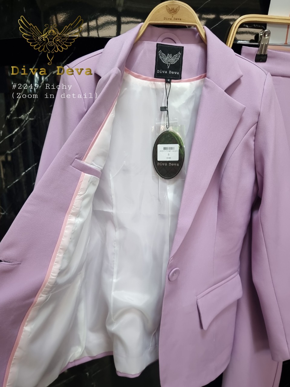 No.2249 เสื้อสูทผู้หญิงRichyสีพาสเทล 1กระดุม (ไม่รวมกางเกง)