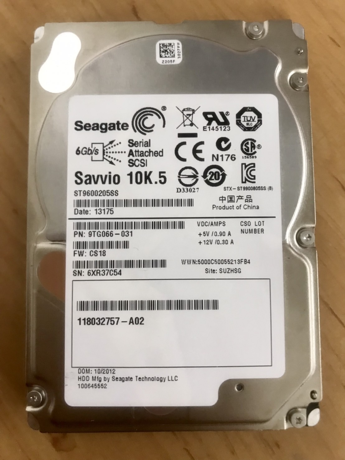 EMC Seagate 600GB 10K 6G SAS 2.5“ HDD Hard Drive // ST9600205SS / 9TG066-031 / 118032757-A02 (Used) // สินค้ารับประกัน โดย บริษัท อะไหล่เซิร์ฟเวอร์ จำกัด