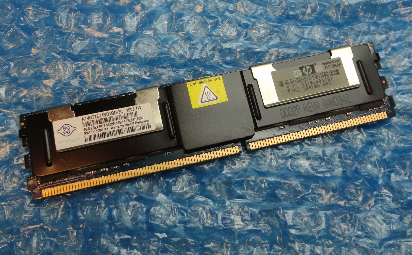 HP 4GB (2Rx4) PC2-5300F 667MHz 2Rx4 ECC DDR2 FBDIMM Server Memory // 398708-061 (Used) // สินค้ารับประกัน โดย บริษัท อะไหล่เซิร์ฟเวอร์ จำกัด