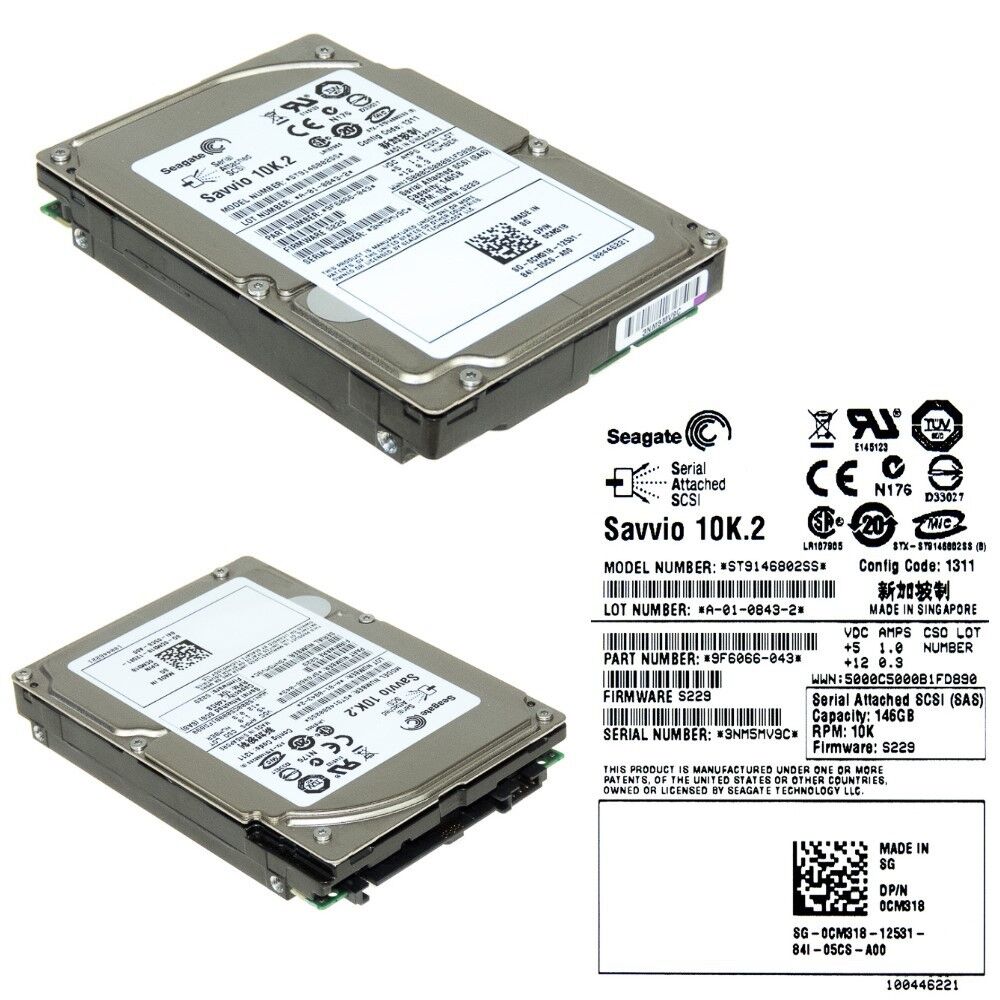 Dell Seagate 146GB 10K 3G SAS 2.5" 16MB HDD // 0CM318 / ST9146802SS / 9F6066-043 (Used) // สินค้ารับประกัน โดย บริษัท อะไหล่เซิร์ฟเวอร์ จำกัด