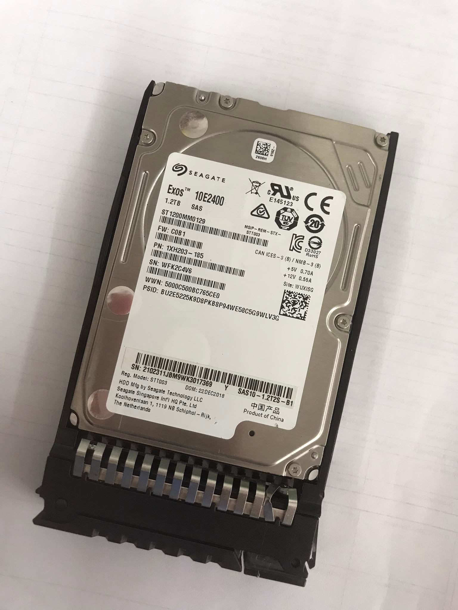 NetApp Seagate 1.2TB 10K 12G SAS 2.5" Exos // ST1200MM0129 / 1XH203-185 / Tray 02311HAN (Used) // สินค้ารับประกัน โดย บริษัท อะไหล่เซิร์ฟเวอร์ จำกัด