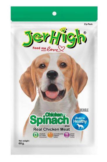 Jerhigh spinach stick 60g เจอร์ไฮ สปิแนช สติ๊ก ผักโขม น้ำหนัก 60 กรัม