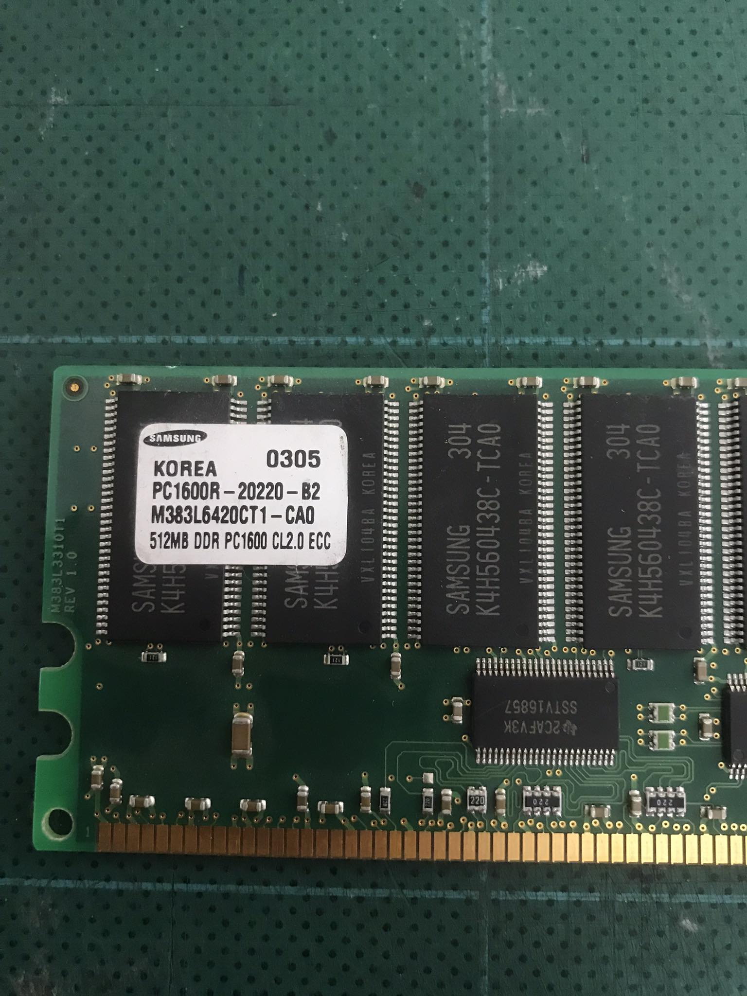 Samsung 512MB DDR PC1600 CL2.0 ECC Server Memory RAM / M383L6420CT1-CA0 // (USED) สินค้ารับประกัน โดย บริษัท อะไหล่เซิร์ฟเวอร์ จำกัด