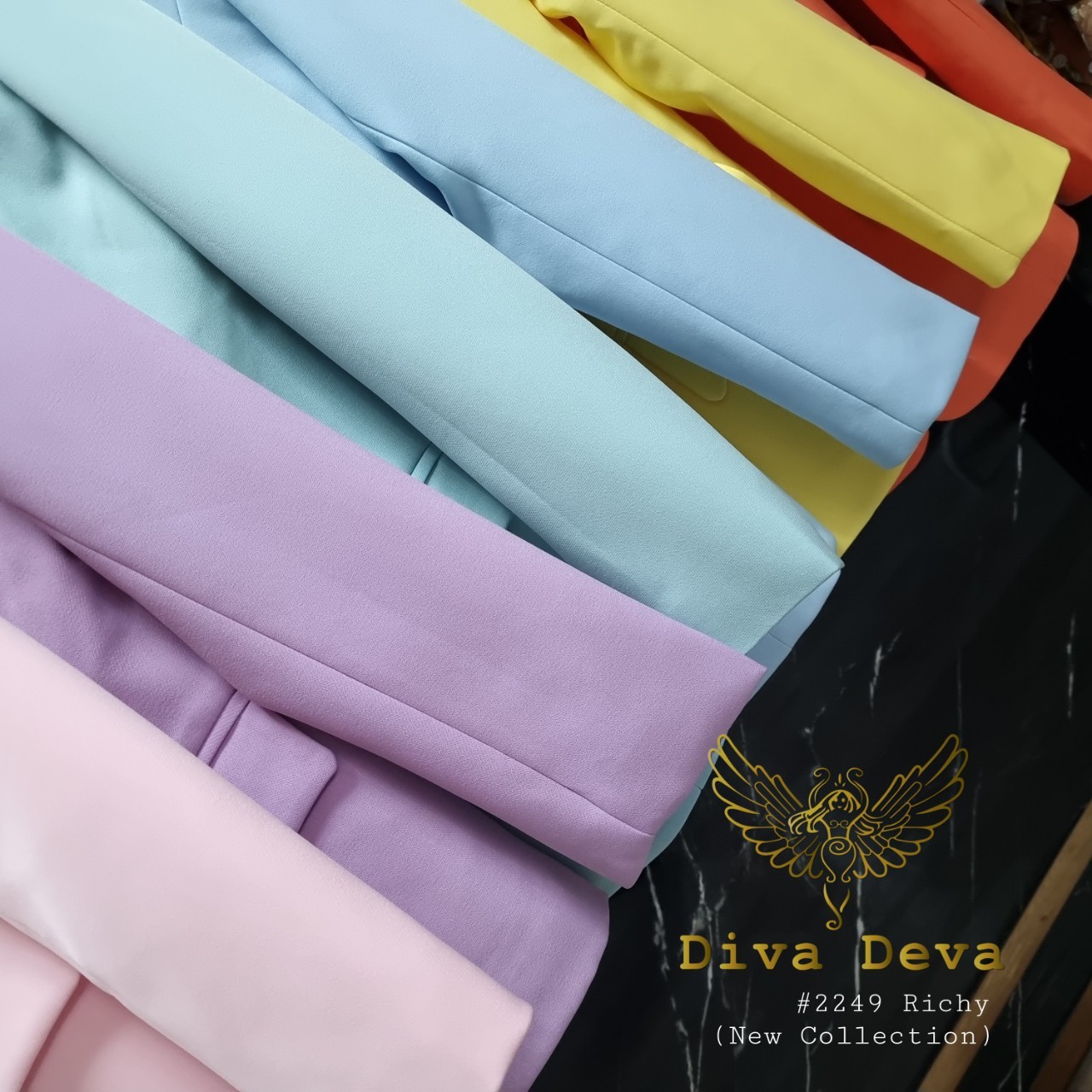 No.2249 เสื้อสูทผู้หญิงRichyสีพาสเทล 1กระดุม (ไม่รวมกางเกง)