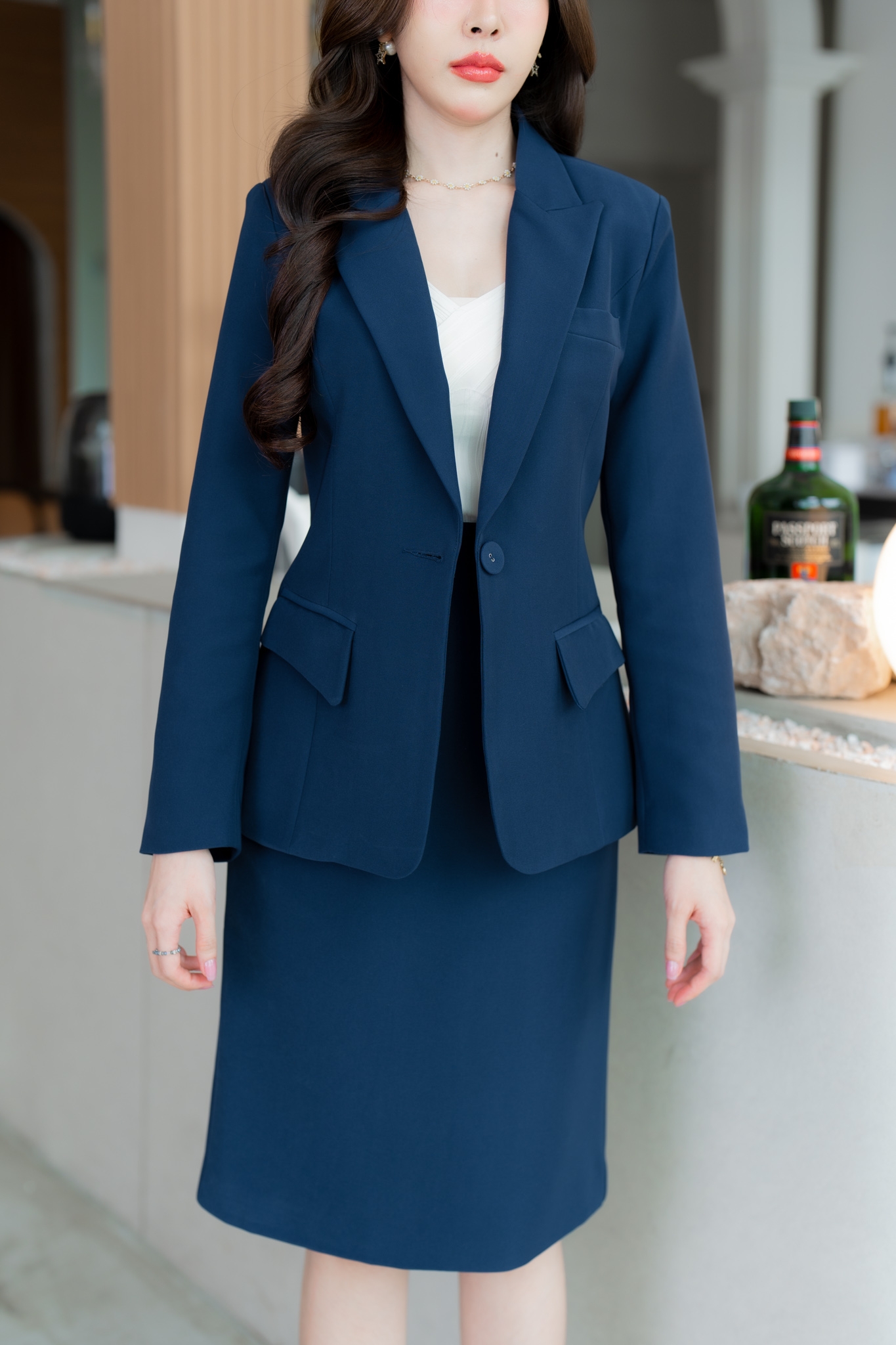 เสื้อสูทผู้หญิงเข้ารูป No.2426 ใส่คู่กับกระโปรง No.2426-1 (S-6XL)