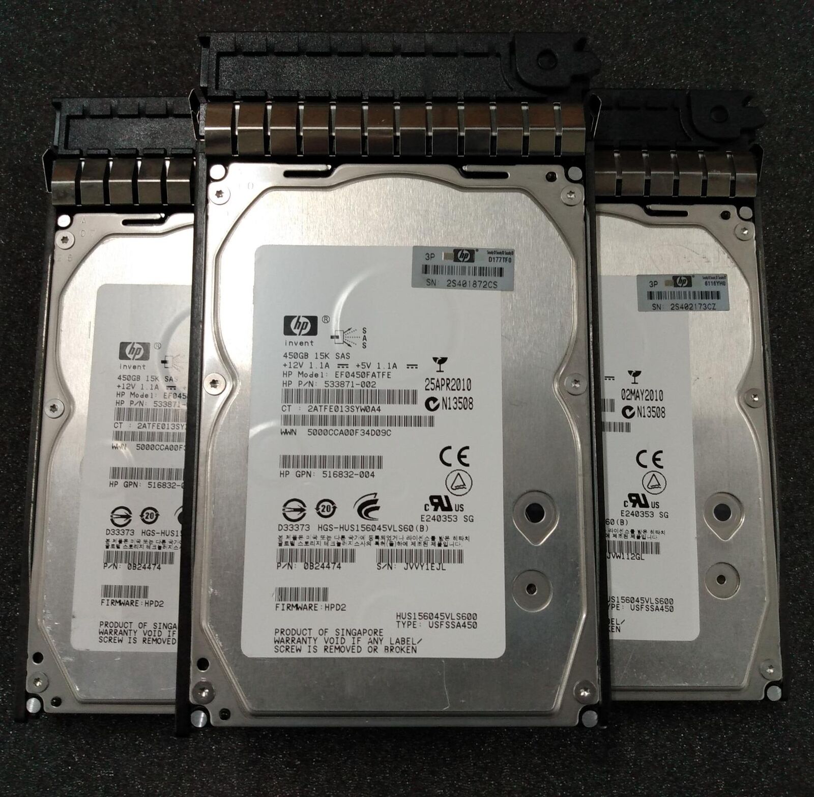 HP 450GB 3.5'' LFF SAS 15K 6G Dual Port 3.5" HDD // 533871-002 // TRAY 517352-001 // 0B24474 / EF0450FATFE (Used) // สินค้ารับประกัน โดย บริษัท อะไหล่เซิร์ฟเวอร์ จำกัด