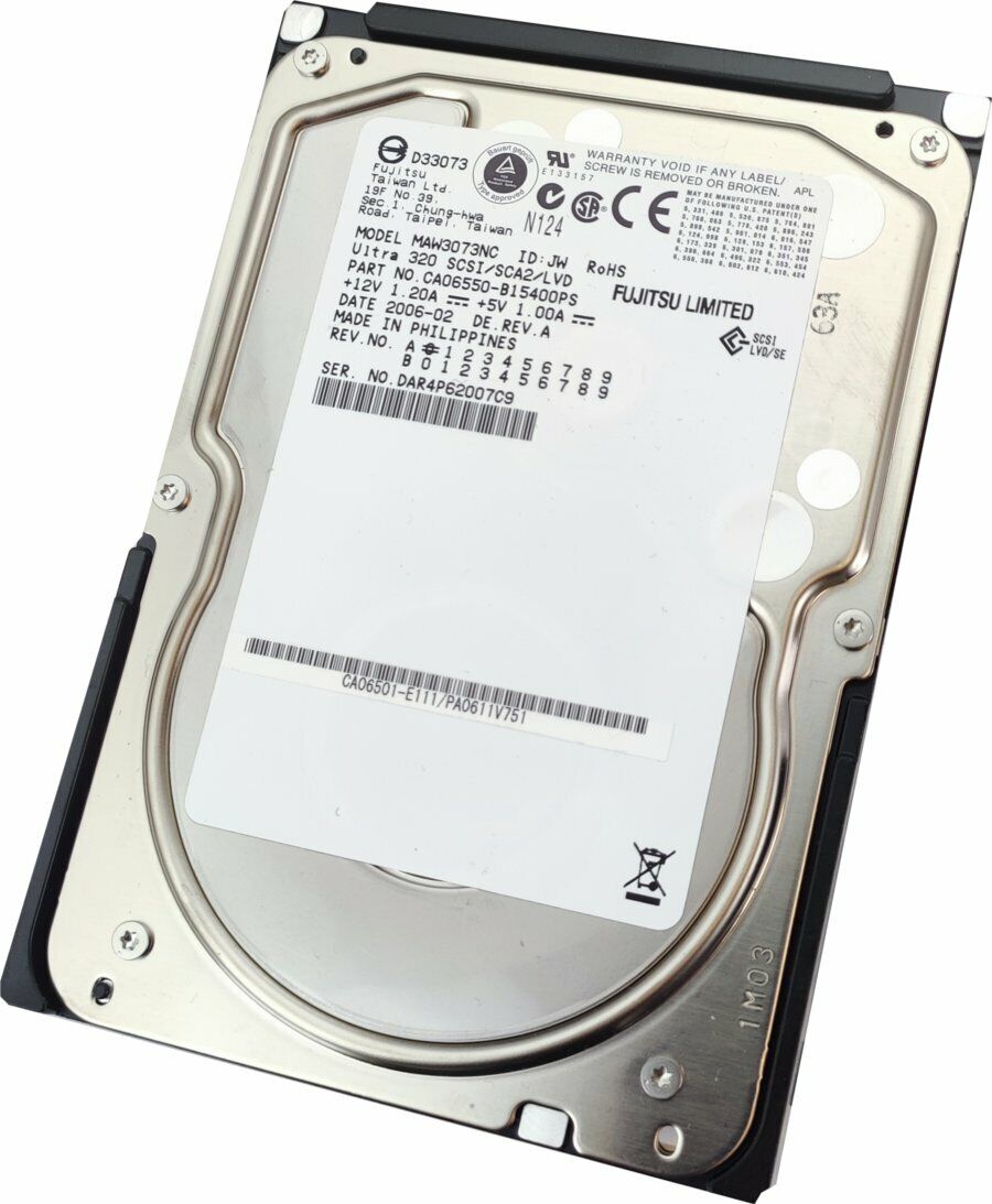 Fujitsu 73GB Ultra 320 SCSI 10K RPM 80PIN 8MB HDD 3.5 " Hard Drive // MAW3073NC (Used) // สินค้ารับประกัน โดย บริษัท อะไหล่เซิร์ฟเวอร์ จำกัด