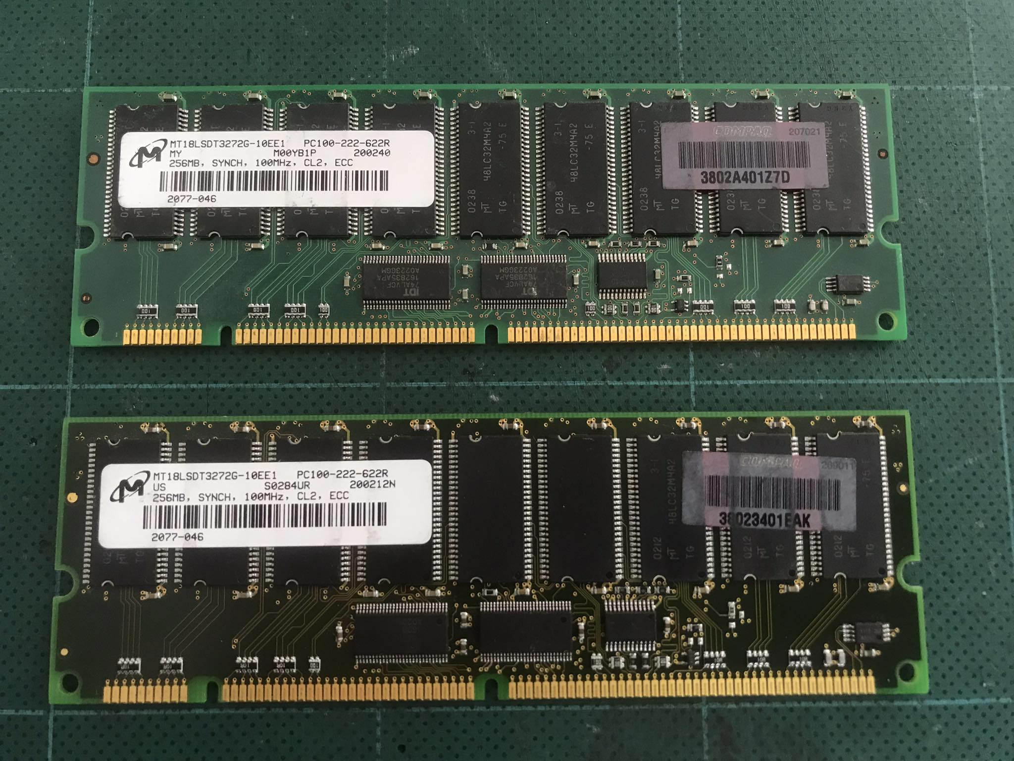 Micron Memory 256MB PC100-222-622R SYNCH, 100MHz, CL2, ECC / MT18LSDT3272G-10EE1 // (USED) สินค้ารับประกัน โดย บริษัท อะไหล่เซิร์ฟเวอร์ จำกัด