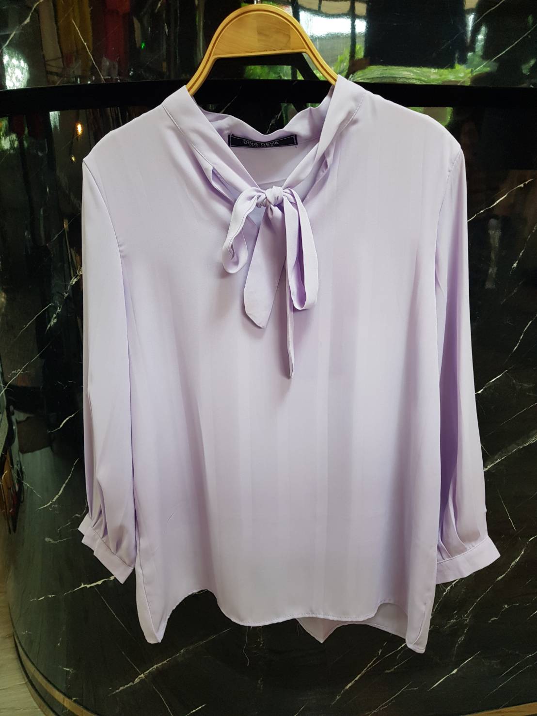 9006 Kim Shirt เบสิค ม่วง/ขาว/ชมพู (FreeSize)