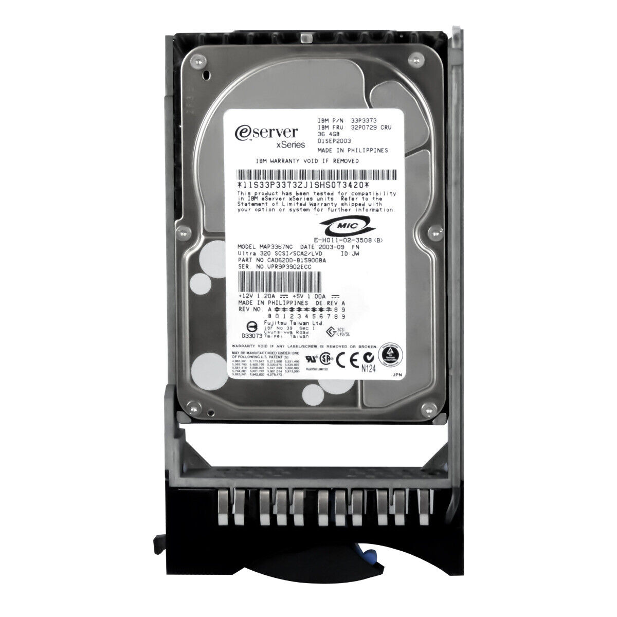 IBM 36.4GB 10K 8MB SCSI U320 3.5'' Hard Disk HDD // 32P0729 / 33P3373 / 32P0729 / MAP3367NC (Used) // สินค้ารับประกัน โดย บริษัท อะไหล่เซิร์ฟเวอร์ จำกัด