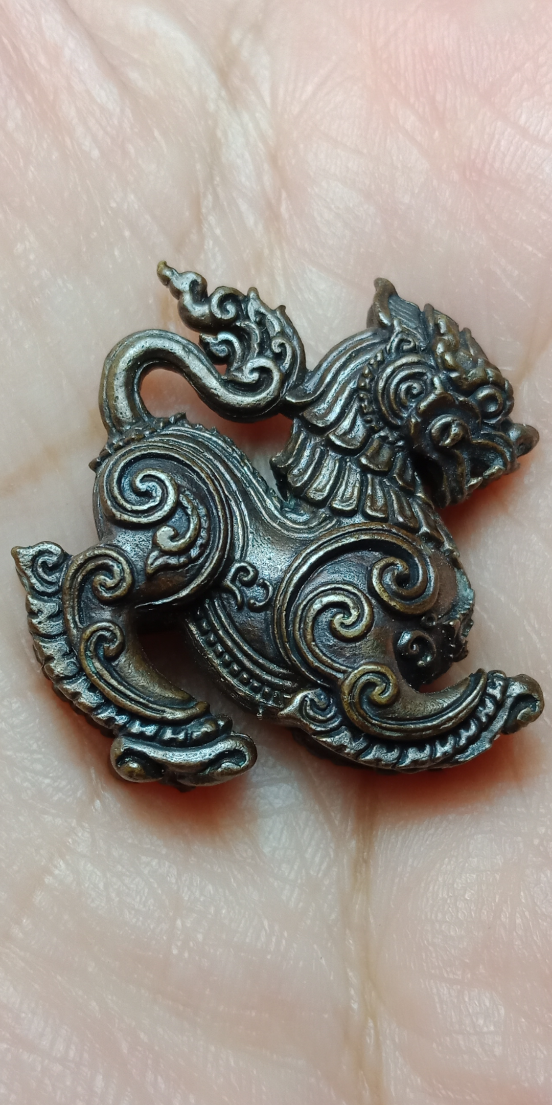 สิงห์ปราบป่า พญาปราบเมือง รุ่น 3 เนื้อโลหะอาถรรพณ์ ครูบาออ สำนักสงฆ์พระธาตุดอยจอมแวะ