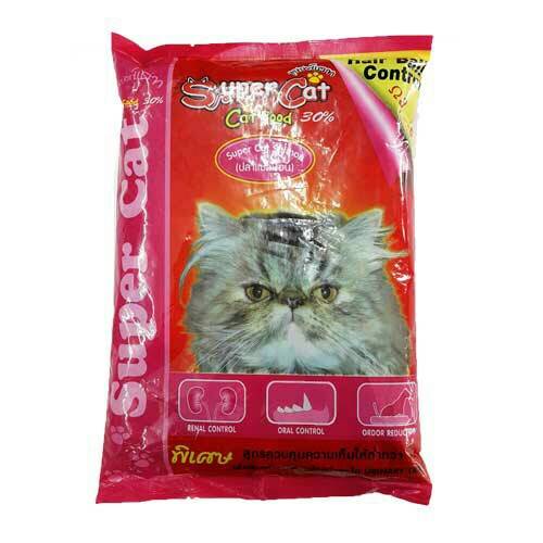 Super cat รสแซลมอน สีชมพู ขนาด 1 กก.