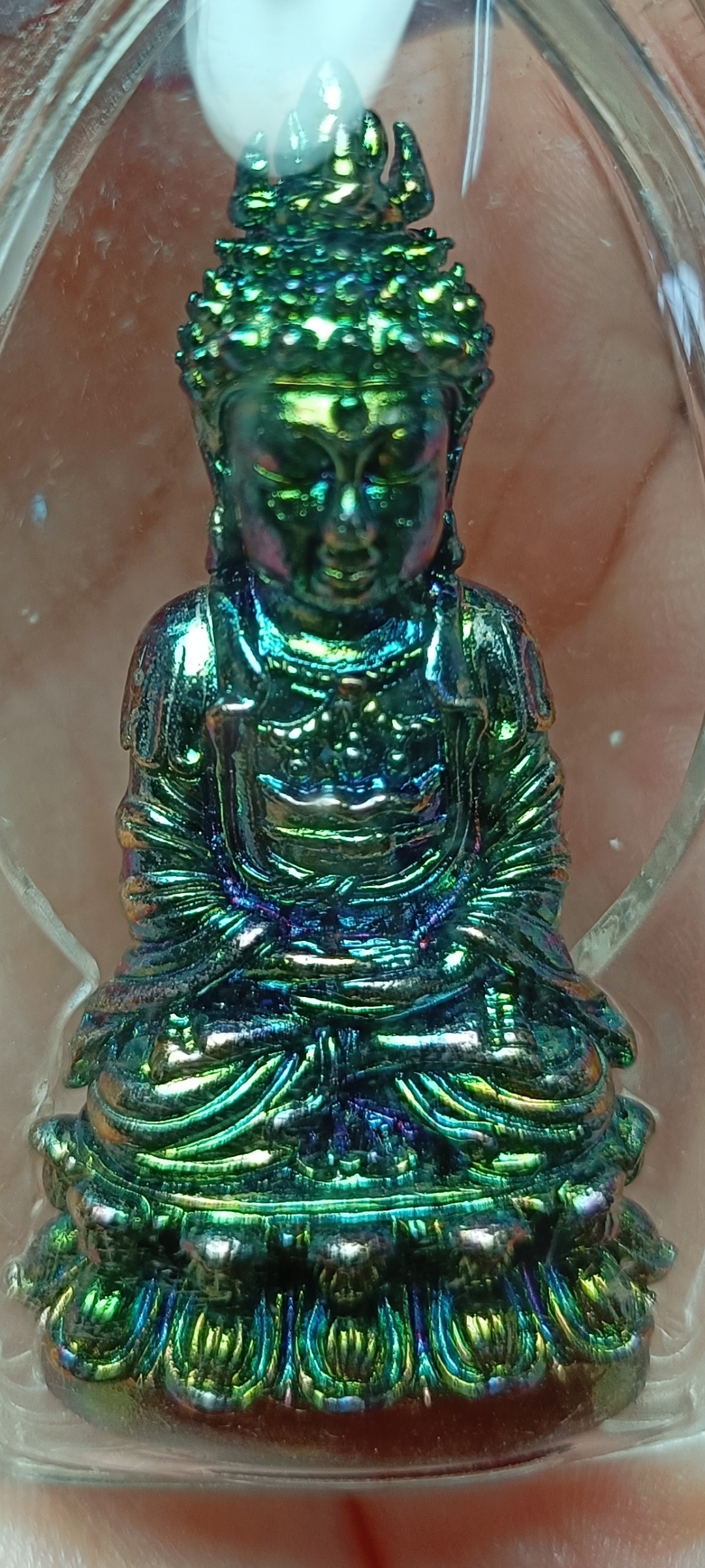 มหายันต์พระกริ่งแร่เหล็กไหลพิมพ์อวโลกิเตศวร เจ้าแม่กวนอิม สีปีกแมลงทับ อาจารย์หม่อมนิรนามไตรภูมิ