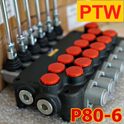 ไฮโดรลิคคอนโทรนวาวร์ (6หุน) PTW P80-6 (6แกน) (80L.)(3,000-4,600PSI)