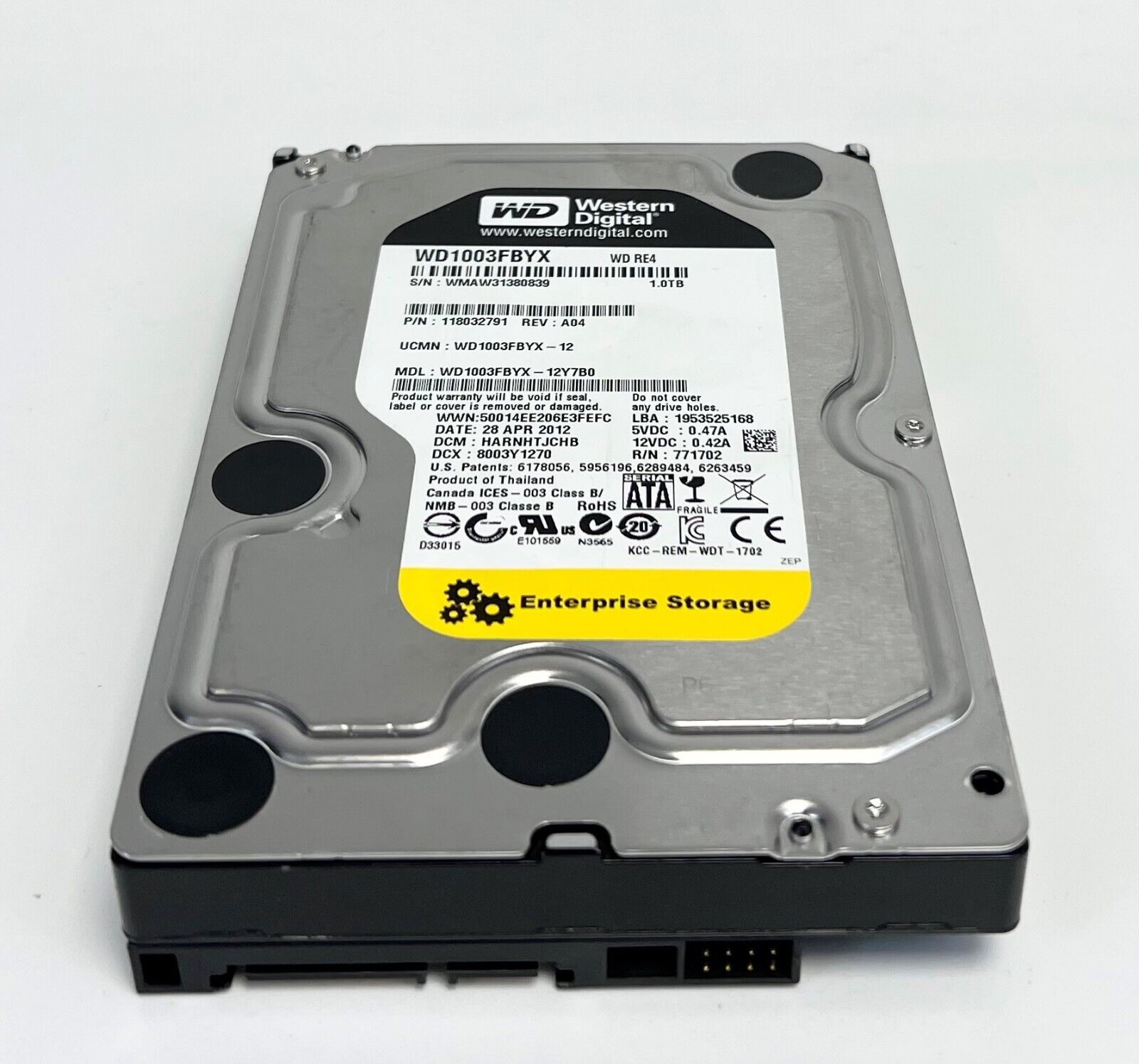 EMC 005049412 1TB 7.2K SATA2 3.5" HDD // WD1003FBYX / 118032791 (Used) // สินค้ารับประกัน โดย บริษัท อะไหล่เซิร์ฟเวอร์ จำกัด