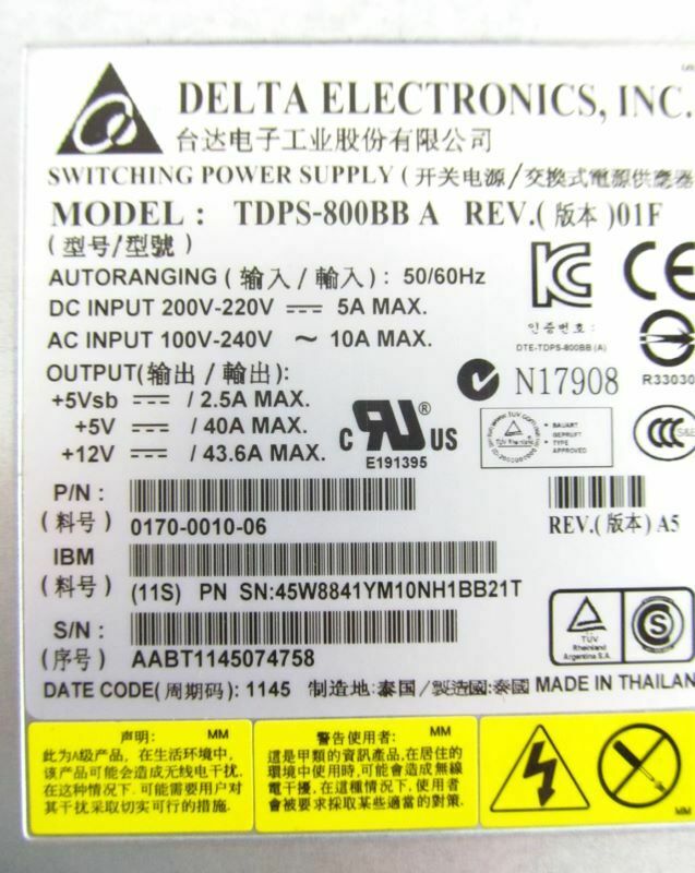 IBM Storewize V3700 V5000 V7000 800W Power Supply // 98Y2218 / 00WK807 / TDPS-800BB A / (Used) // สินค้ารับประกัน โดย บริษัท อะไหล่เซิร์ฟเวอร์ จำกัด