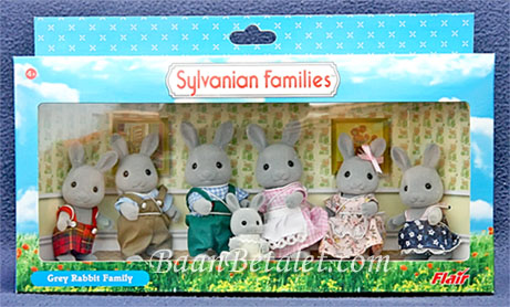 [SOLD OUT] ครอบครัวซิลวาเนียน..กระต่ายสีเทาแบ๊บเบิ้ลบรูก 7 ตัว (UK) Sylvanian Families Babblebrook Grey Rabbit Family