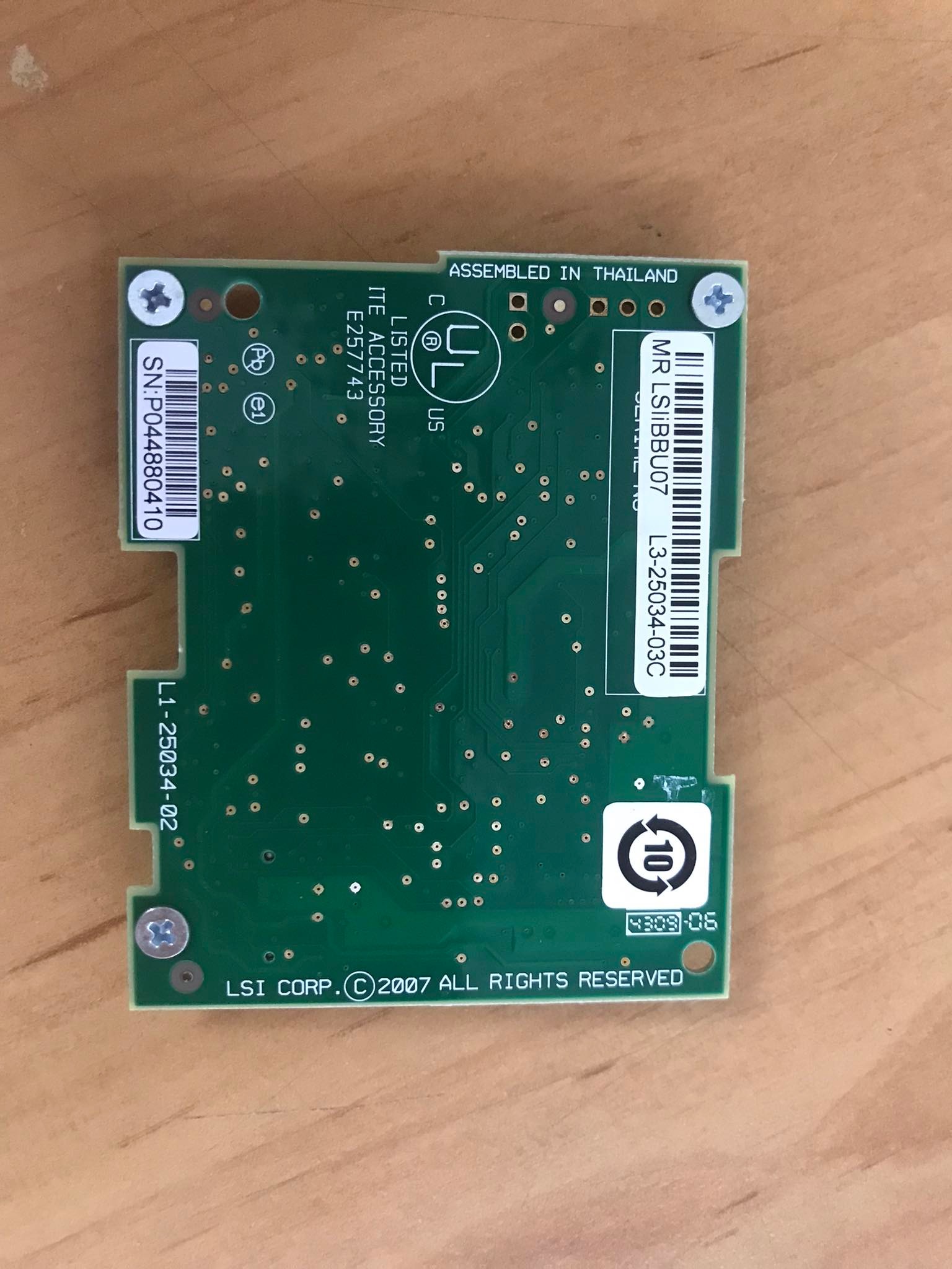 LSI Logic MegaRAID LSIiBBU07 Board (Without Battery) | LSI00161 | BBU 07 iBBU 07 Kit (Used) // สินค้ารับประกัน โดย บริษัท อะไหล่เซิร์ฟเวอร์ จำกัด