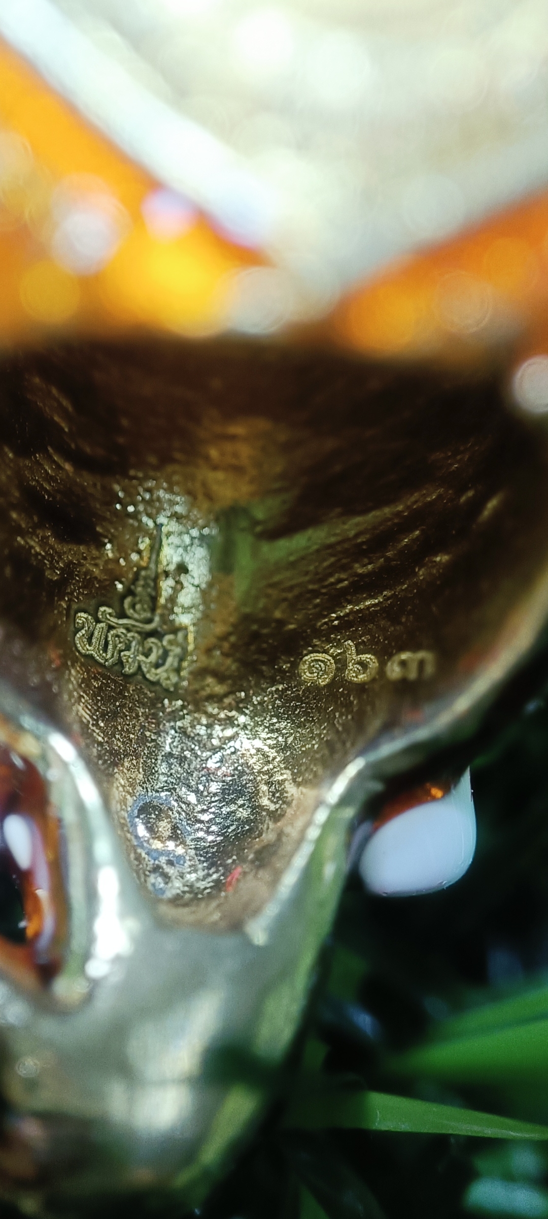 เศียรพระพิฆเณศประทานพร หลวงพ่อพัฒน์ วัดห้วยด้วน ปี 2565 เนื้อทองทิพย์ลงยาส้ม หมายเลข๑๖๓