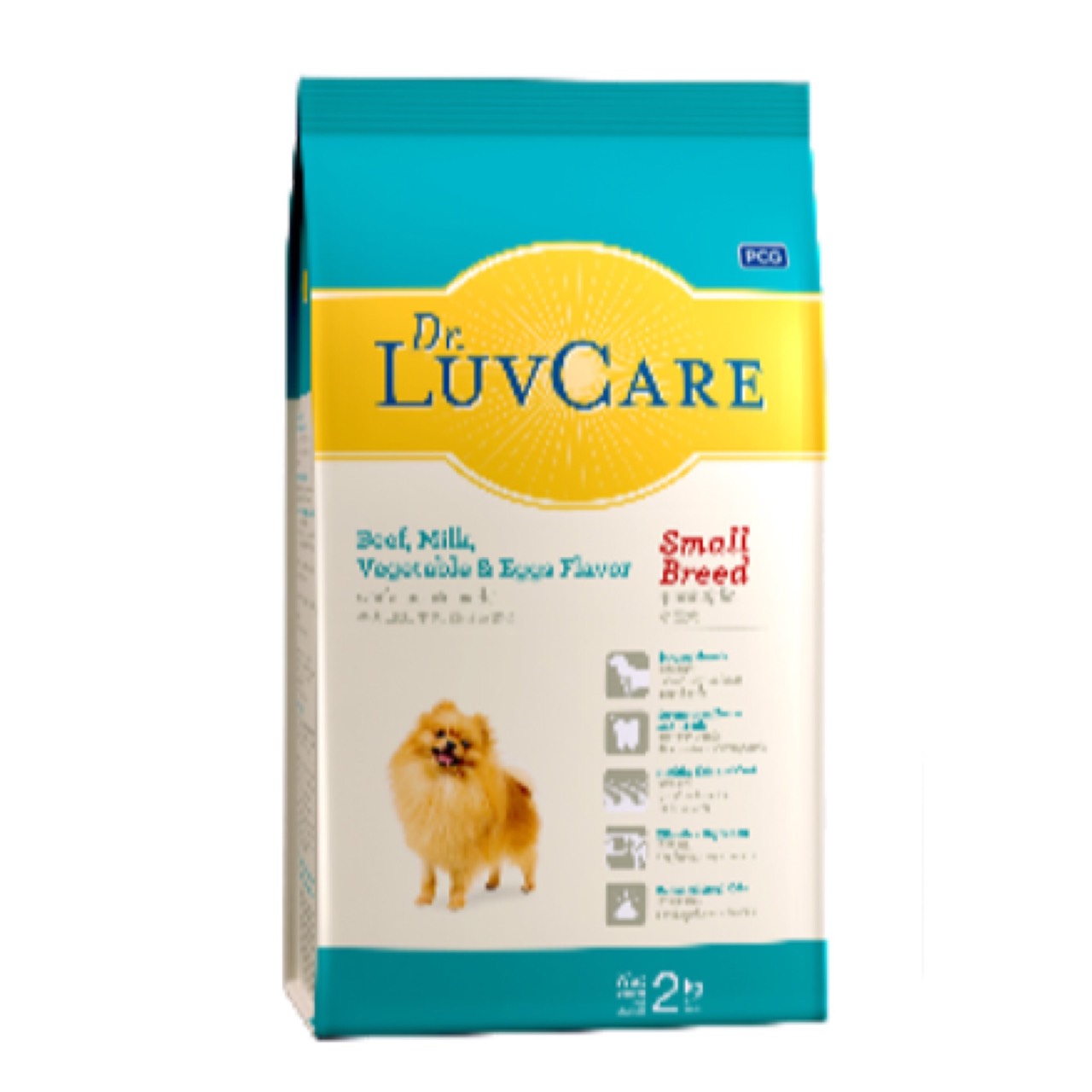 LuvCare Small breed Beef, Milk, Vegetable and Eggs flavor 2kg เลิฟแคร์ สูตรสำหรับสุนัขโต พันธุ์เล็ก รสเนื้อ นม ผักและไข่ ขนาด 2 กิโลกรัม