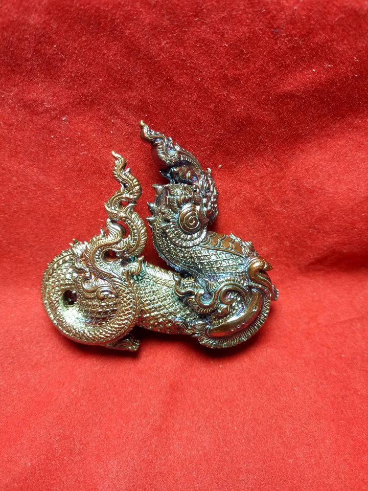 ไกรสรนาคา(ตะกรุดคู่ชีวิต) เนื้อสัมฤทธ์ผิวรุ้ง รุ่น"พิชิตมาร ประทานทรัพย์" พระอธิการใจ วัดพระยาญาติ