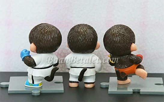 โมเดลลิงมอนจิจิรวมศิลปะการต่อสู้ 3 ชิ้น (Monchhichi Martial Arts)