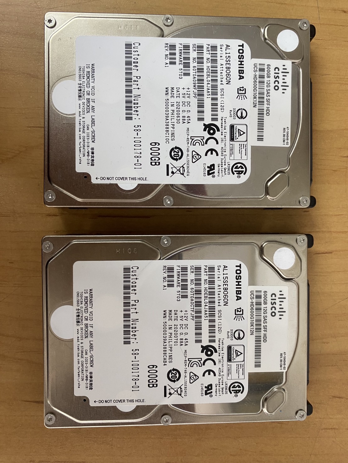 Cisco / Toshiba 600GB 10K 12G SAS 2.5" HDD // USC-HD600G10K12N / AL15SEB060N (Used) // สินค้ารับประกัน โดย บริษัท อะไหล่เซิร์ฟเวอร์ จำกัด