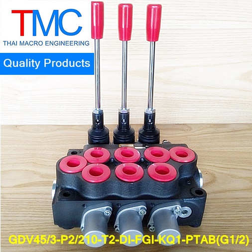 ไฮโดรลิกคอนโทรน3แกน4หุนมีcarry over(45-55L)(4,500Psi/310Bar)Quality Products GDV45/3-P2/210-T2-DI-FGI-KQ1-PTAB(G1/2)