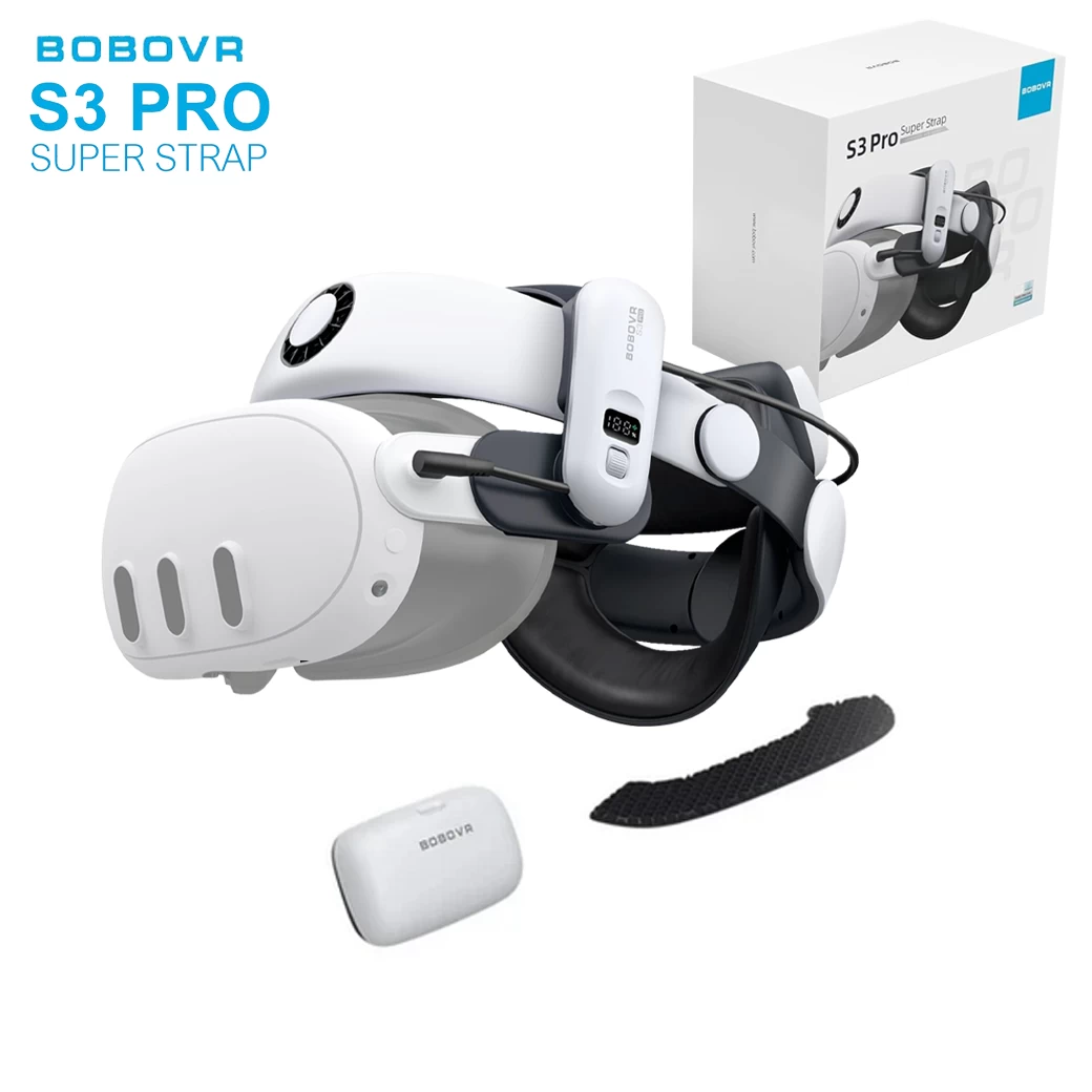 Meta Quest 3 : BOBOVR S3 Pro Battery Head Strap Accessories Head Air Conditioning and 10000mAh