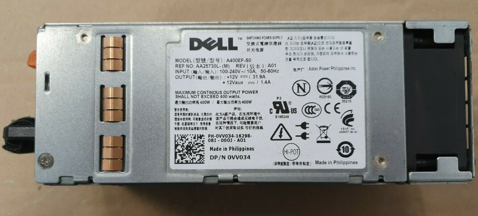 Dell 400W Server Power Supply 0VV034 A400EF-S0 PowerEdge T130 T310 สินค้ารับประกัน โดย บริษัท อะไหล่เซิร์ฟเวอร์ จำกัด.