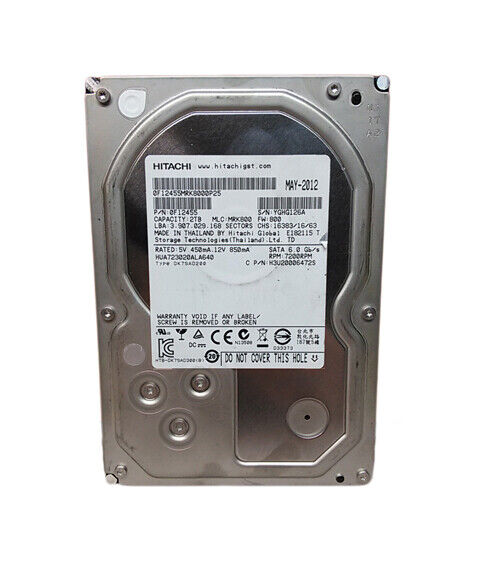 Hitachi 2TB 7.2K 3G SATA II 3.5'' Desktop Drive // HUA723020ALA640 / 0F12458 (Used) // สินค้ารับประกัน โดย บริษัท อะไหล่เซิร์ฟเวอร์ จำกัด