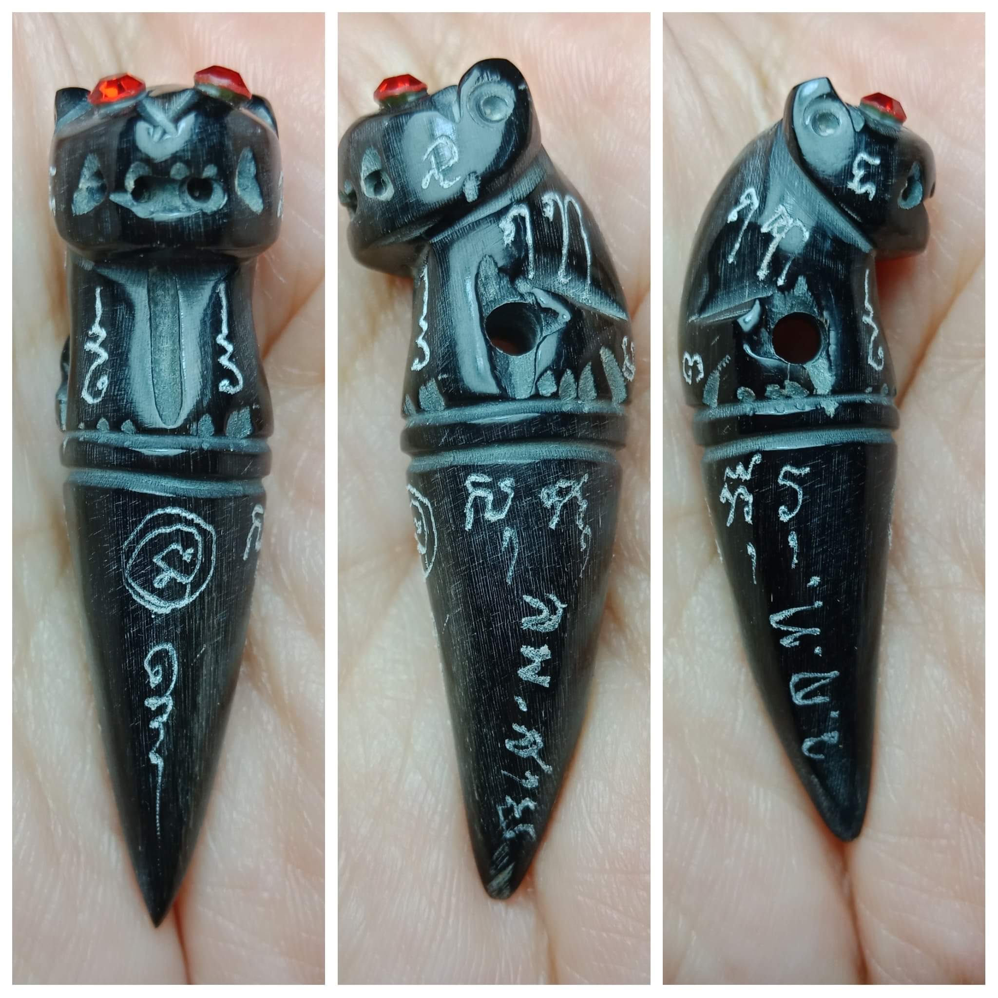 เศรษฐีราชาพยัคฆ์ หลวงปู่สาย วัดลาดประทุมทอง #รุ่นแรกสร้างน้อย #ร้อยตัวเท่านั้น ขนาด 4 ซม. เขาควายแกะหลวงปู่จารย์มือ