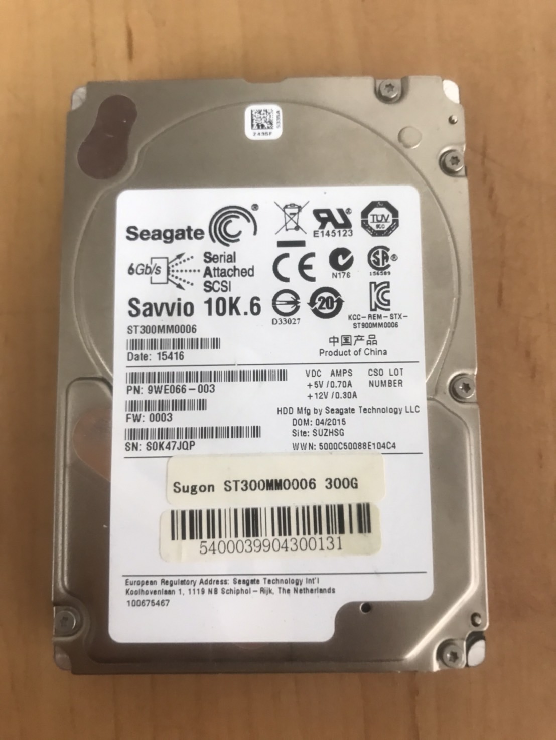 Seagate 300GB 10K 6G SAS 2.5" HDD Hard Drive // ST300MM0006 / 9WE066-003 (Used) // สินค้ารับประกัน โดย บริษัท อะไหล่เซิร์ฟเวอร์ จำกัด