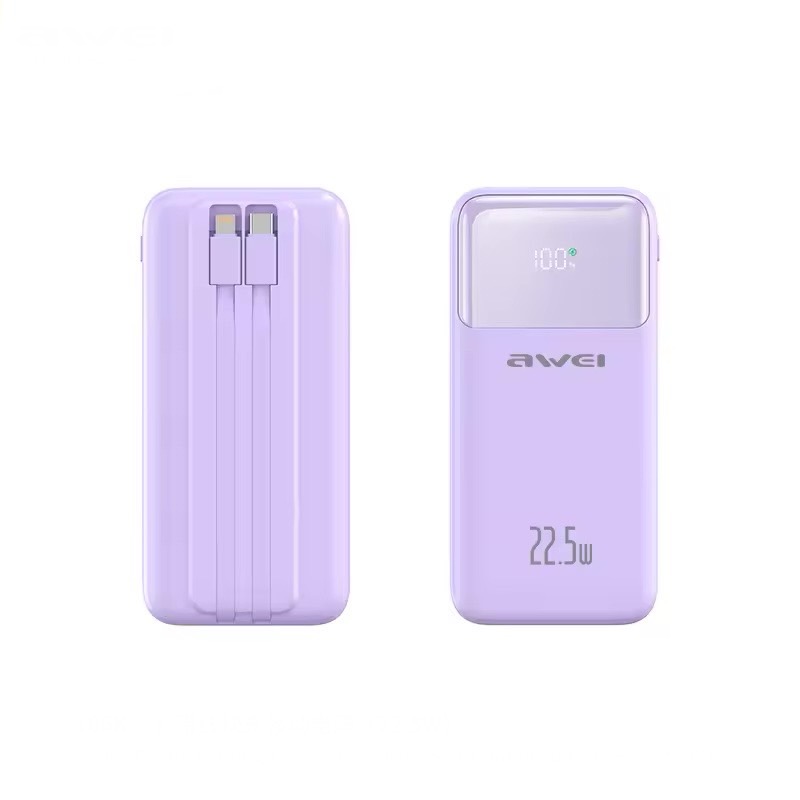 P106K FAST CHARGING POWERBANK WITH SELF CONTAINED CABLE 22.5W 10000mAh