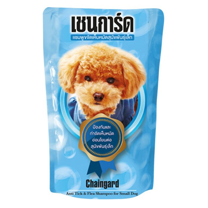 Chaingard Anti Tick & Flea Shampoo for Small Dog 500 cc (refill) เชนการ์ดสูตรกำจัดเห็บหมัด สำหรับสุนัขพันธุ์เล็ก สีฟ้า 500 ซีซี แบบเติม