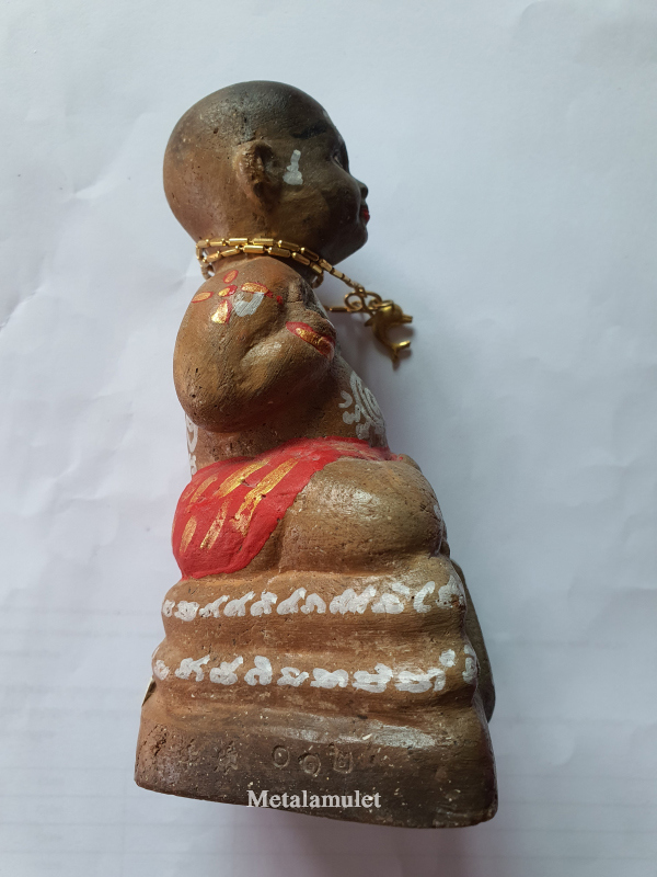 กุมารทอง รุ่นพัดยศ ฝังพลอย ปี 2552 ขนาด ฐาน 3 สูง 5นิ้ว