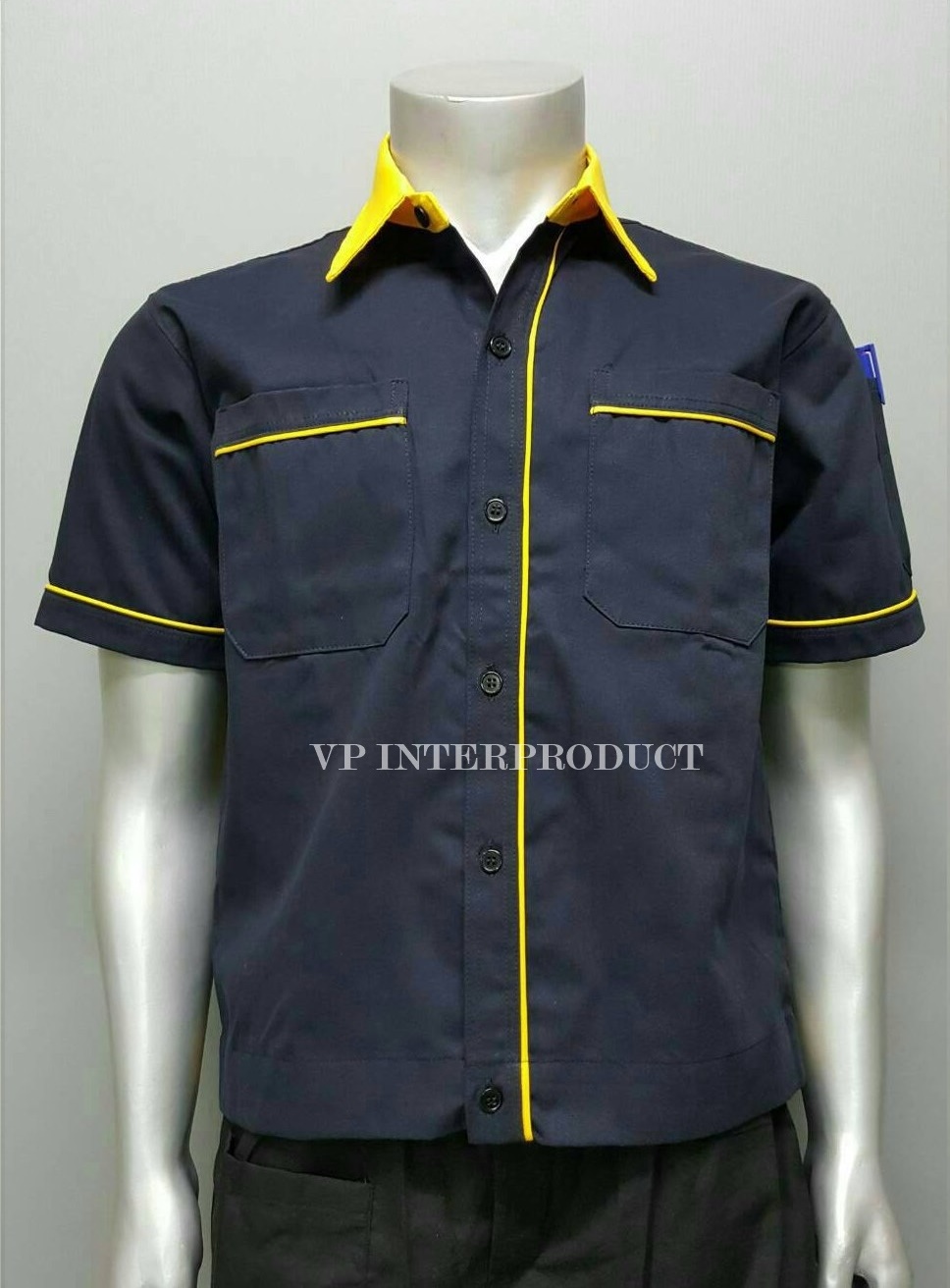 เสื้อช่าง 2 สี เเขนสั้น ผ้าคอมทวิว ไซร์ M-XXL มีสต็อก สินค้าจากโรงงานมาเอง