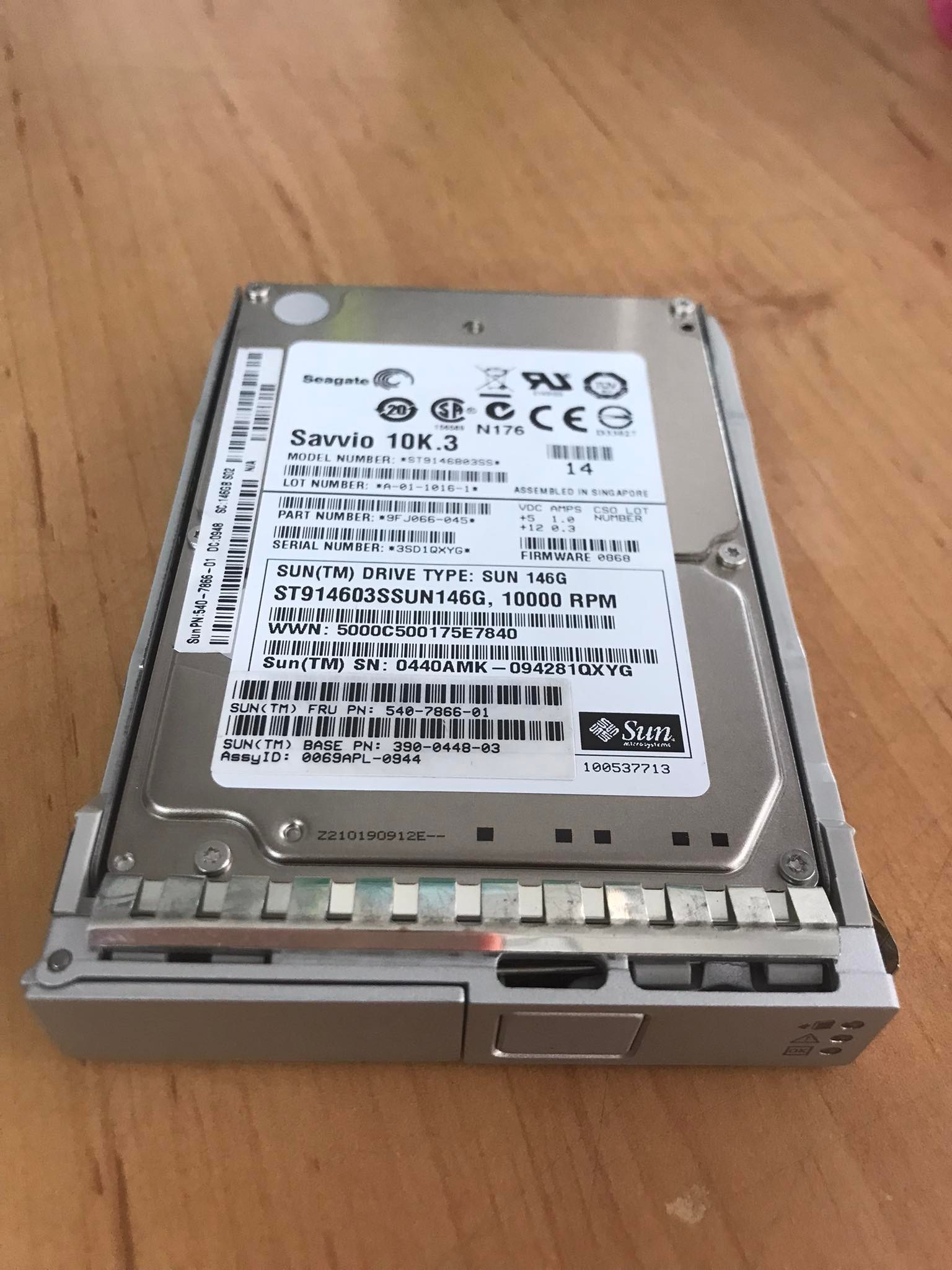 SUN / SEAGATE 146GB 10K 3G 2.5" SAS Hard Disk Drive // 540-7866-01 / 390-0448-03 / ST9146803SS (Used) // สินค้ารับประกัน โดย บริษัท อะไหล่เซิร์ฟเวอร์ จำกัด