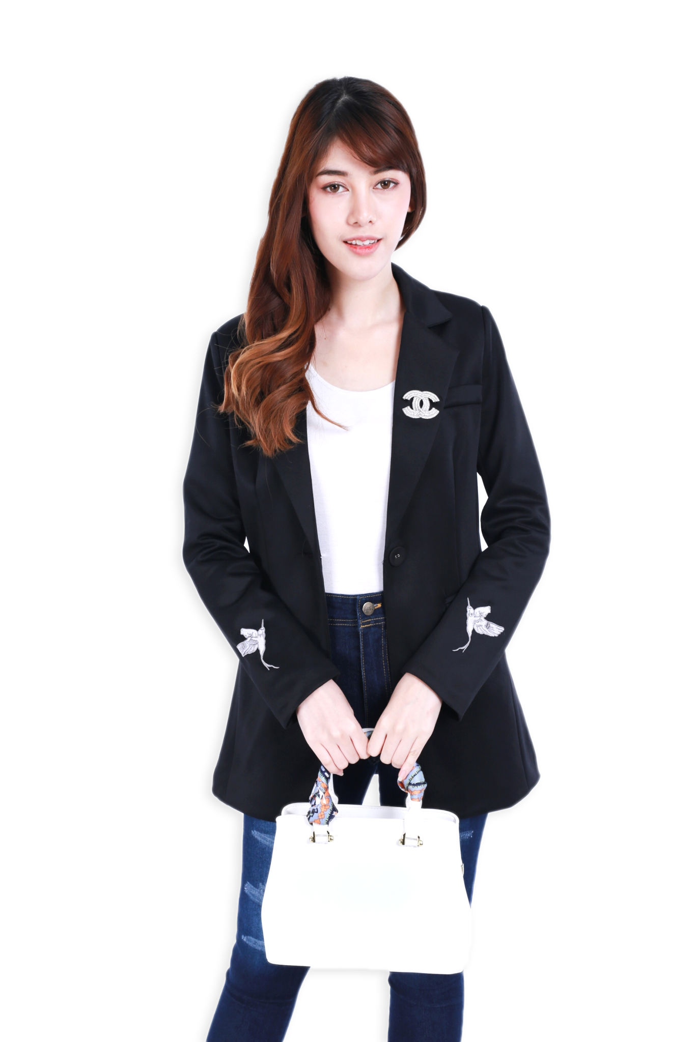 เสื้อสูทผู้หญิงปัก no.8008