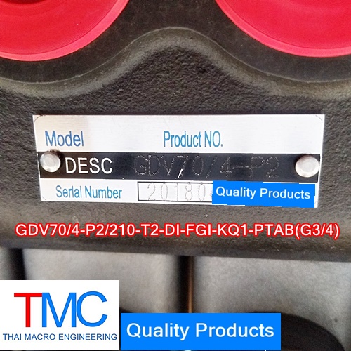ไฮโดรลิกคอนโทรนวาวล์4แกน6หุนมีcarry over(70-80L)(4,500Psi/310Bar)Quality Products GDV70/4-P2/210-T2-DI-FGI-KQ1-PTAB(G3/4)